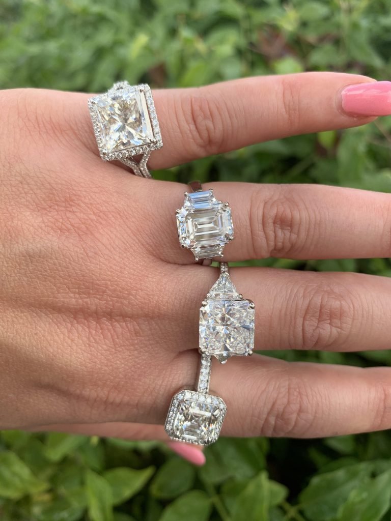 Oval Lab Diamond Expensive Emerald Wedding Ring Set In 14K Rose Gold |  Fascinating Diamonds