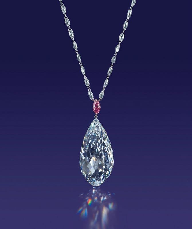 A sapphire and diamond necklace, a gift from Saudi Arabia to the Laura Bush  by King Abdullah in 2007 is seen at the new George W. Bush Presidential  Center in Dallas, Texas,